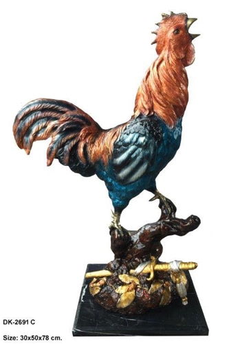 Bronze Rooster Statue - DK 2691C