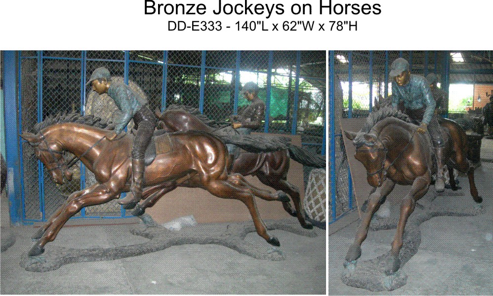 Bronze Rider on Horse Statues - DD E-333