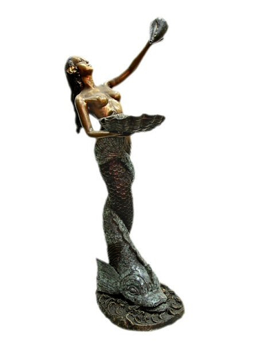 bronze mermaid water fountain