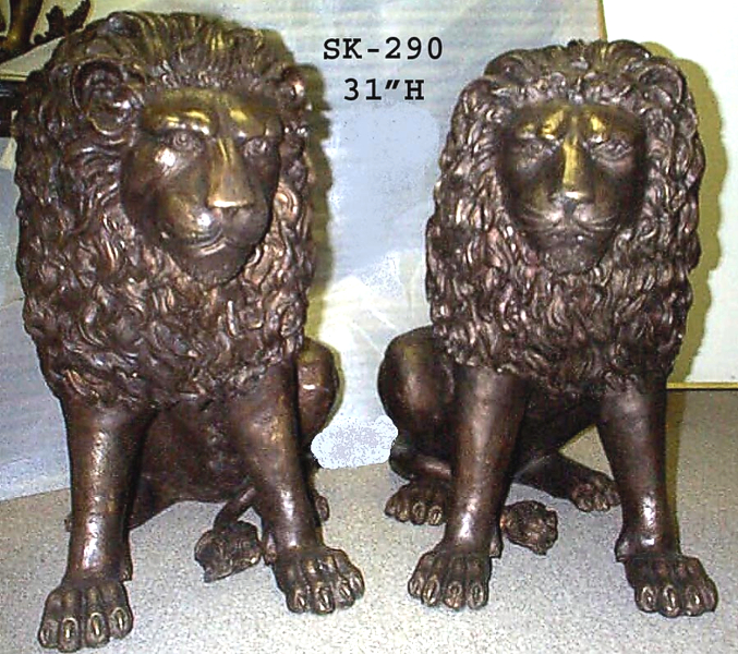 Bronze Lion Statues - ASI SK-290