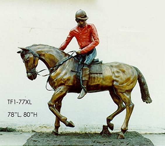 Bronze Jockey & Horse Statue - ASI TF1-77L