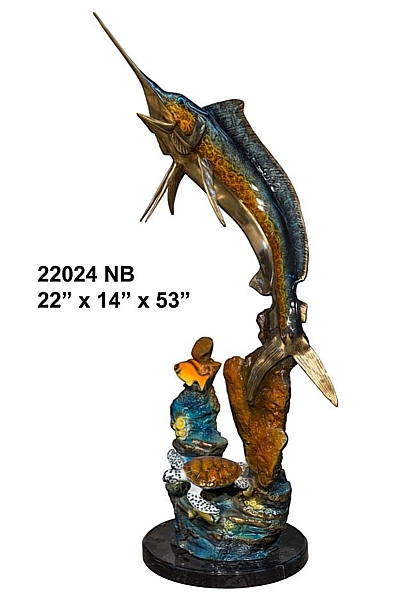 Bronze Jumping Sailfish Statue (2021 Price) - AF 22024 NB