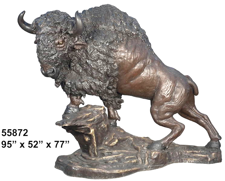 Bronze Bison Mascot Statue - AF 55872