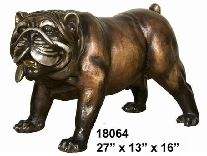 black bulldog statue