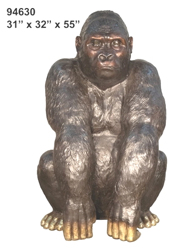 Bronze Female Gorilla Statue - AF 94630