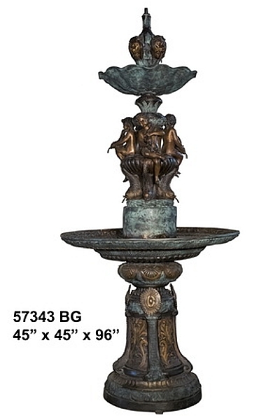 Bronze Scalloped Tiered Fountain