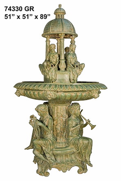 Bronze Musical Ladies Dome Fountain - AF 74330GR