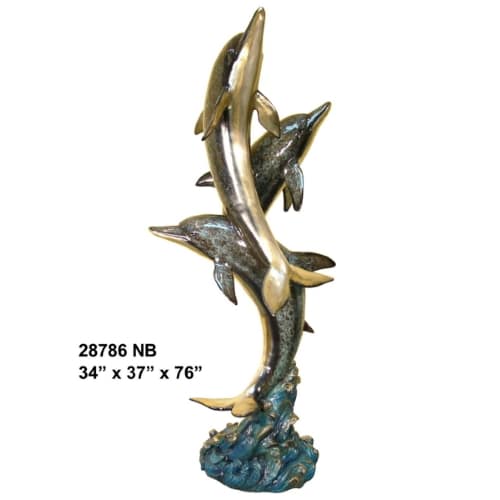 Bronze Dolphin Statues - AF 28786NB-S