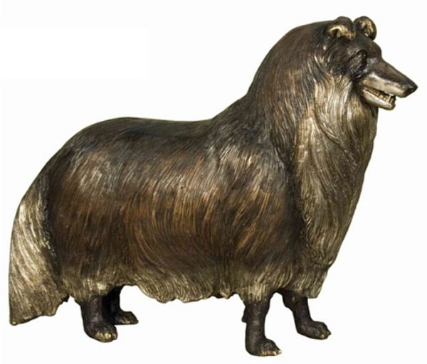 Bronze Collie Dog Statue