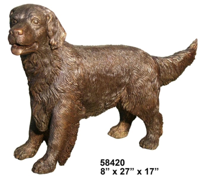 bronze dog garden statues