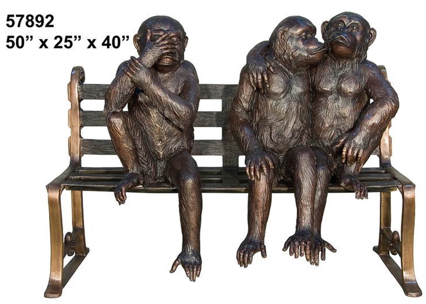 Bronze Monkey Benches - AF 57892