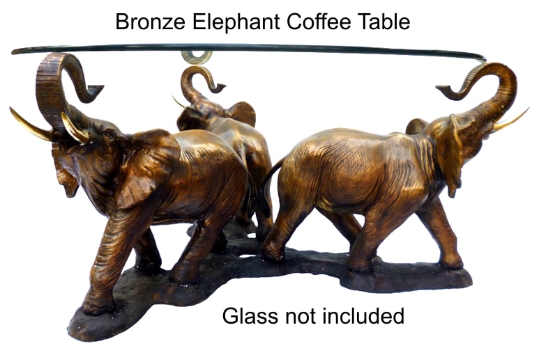 Bronze Elephant Coffee Table - DK 2386C