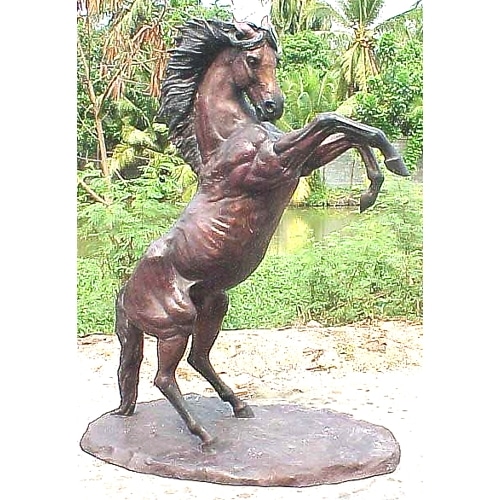 Life-Size Rearing Stallion Bronze Horse Statue - PA 1042 (L&R)