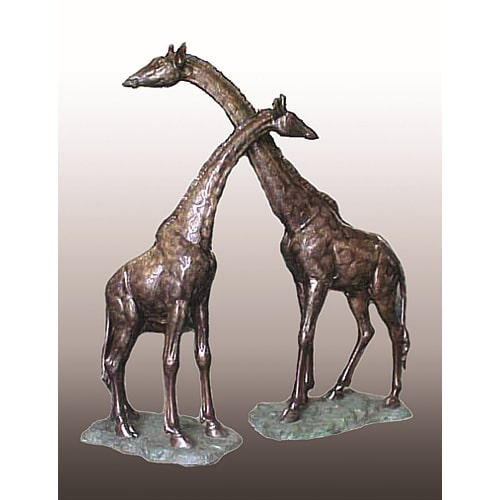 Life Size Bronze Giraffe Statues - PA 1119AB