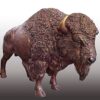Bronze Life-Sized Bison Bull Mascot Statue