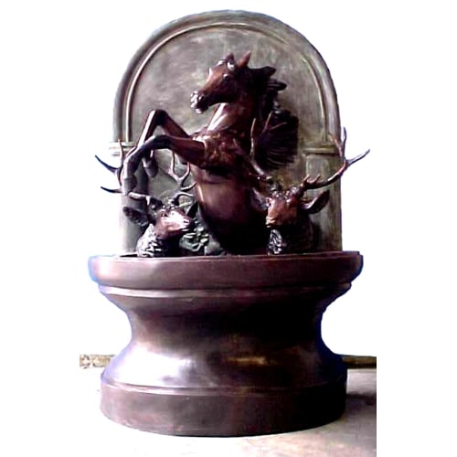Bronze Horse & Deer Wall Fountain (Self Contained) - PA 1080