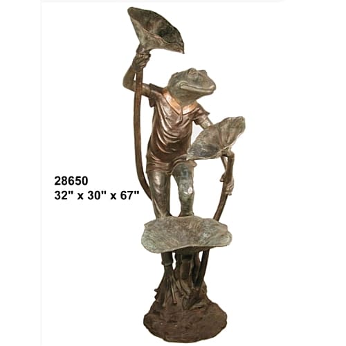Bronze Frog & Lily Pad Fountain - AF 28650