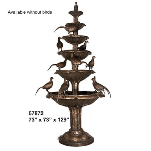 Bronze Six Tiered Bird Fountain (available w.o. birds)