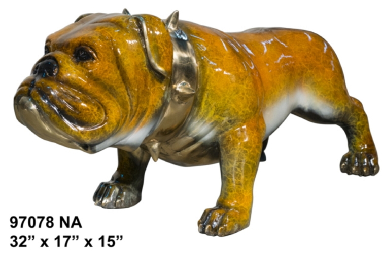 colorful bulldog statue