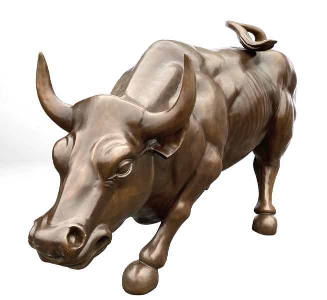 Bronze Wall Street Bull Statue - ASB 974