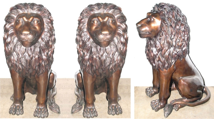Bronze Lion Statues - ASI SK-310
